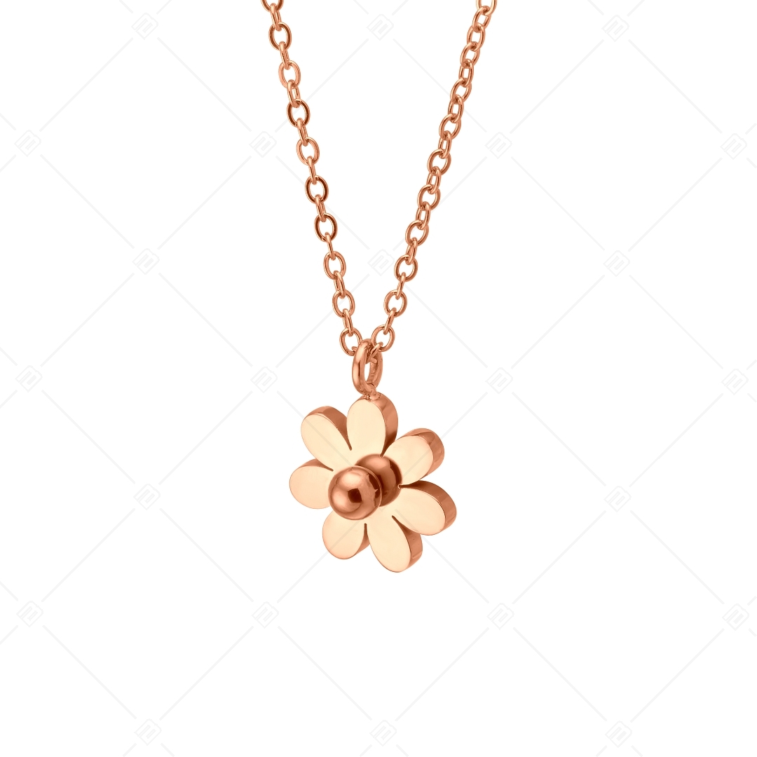 BALCANO - Daisy / Stainless Steel Necklace With Daisy Pendant, 18K Rose Gold Plated (341471BC96)