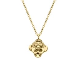 BALCANO - Rose / Stainless Steel Cable Chain With Flower Pendant, 18K Gold Plated