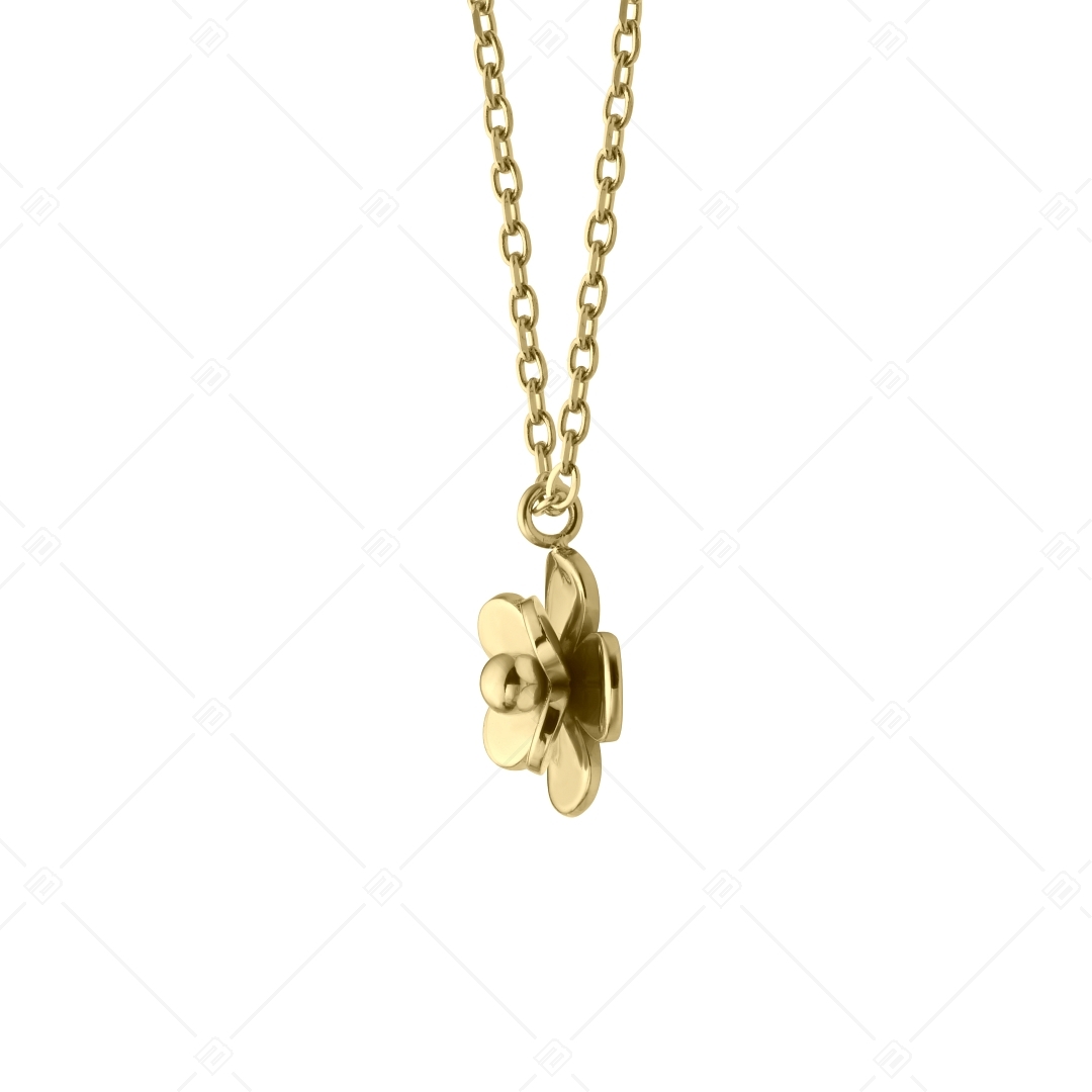 BALCANO - Rose / Stainless Steel Cable Chain With Flower Pendant, 18K Gold Plated (341472BC88)