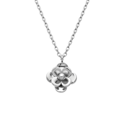 BALCANO - Rose / Stainless Steel Cable Chain With Flower Pendant, High Polished