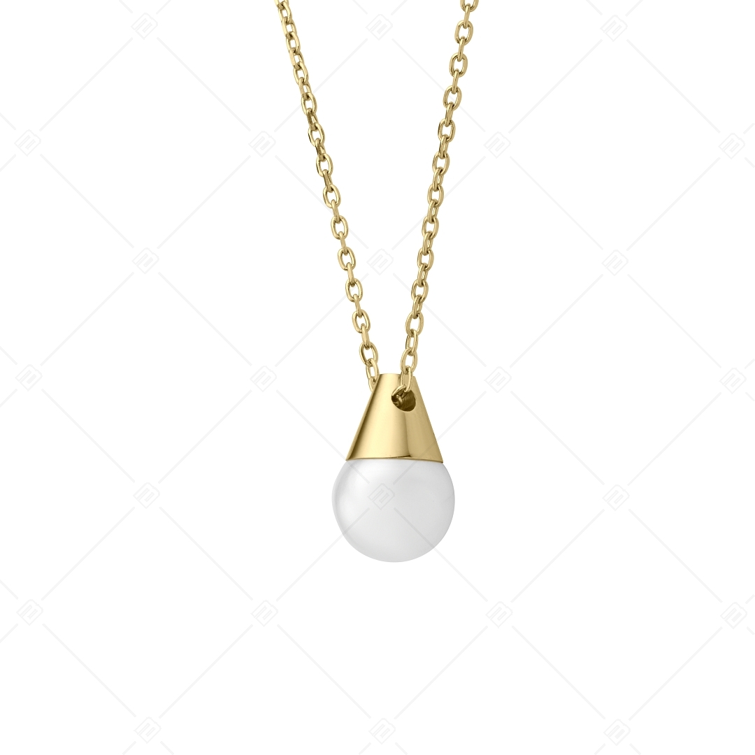 BALCANO - Ariel / Stainless Steel Pearl Pendant Necklace, 18K Gold Plated (341473BC88)