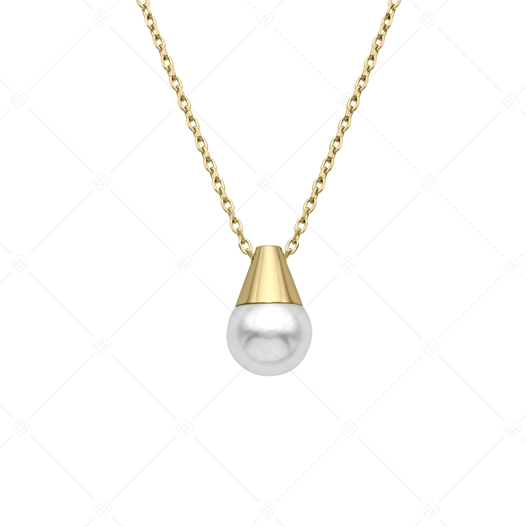 BALCANO - Ariel / Stainless Steel Pearl Pendant Necklace, 18K Gold Plated (341473BC88)