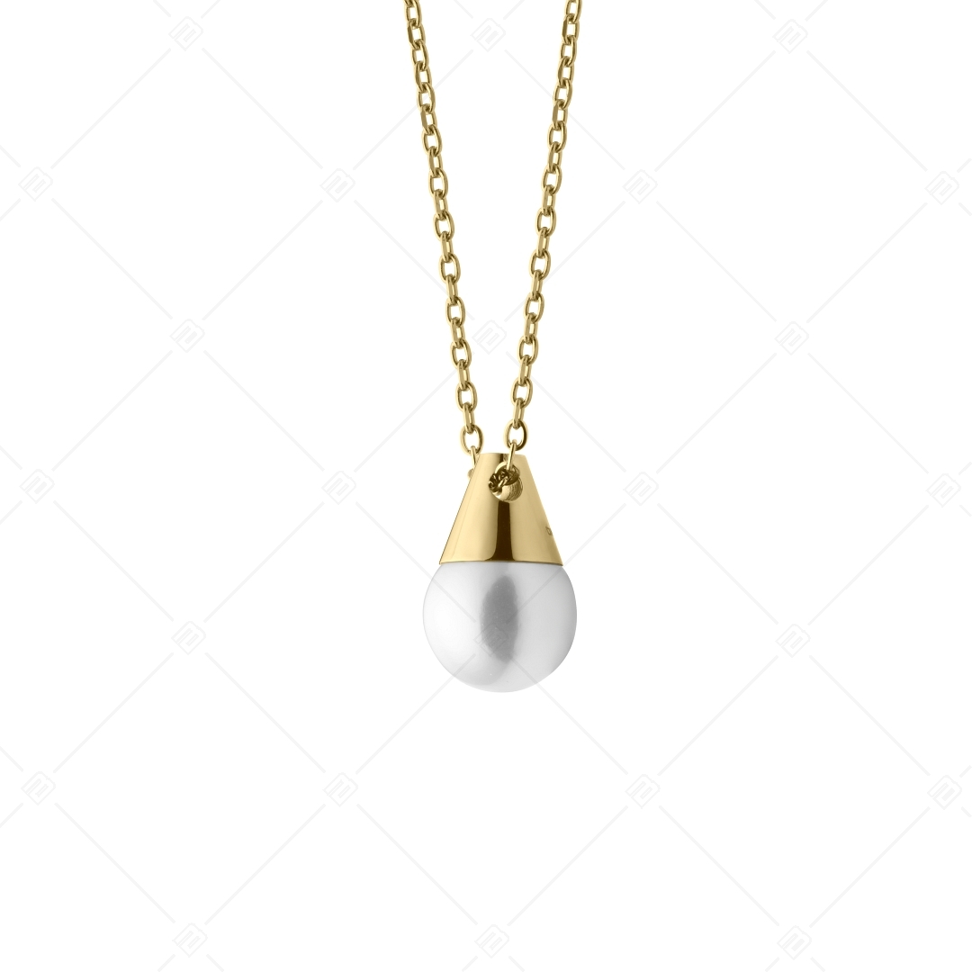 BALCANO - Ariel / Collier en acier inoxydable pendentif en perles, plaqué or 18K (341473BC88)