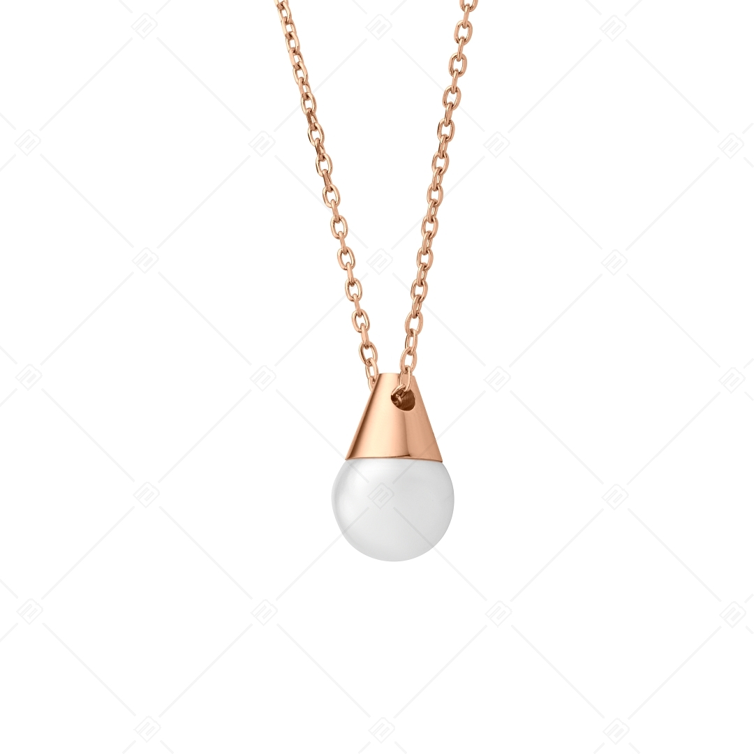 BALCANO - Ariel / Stainless Steel Pearl Pendant Necklace, 18K Rose Gold Plated (341473BC96)