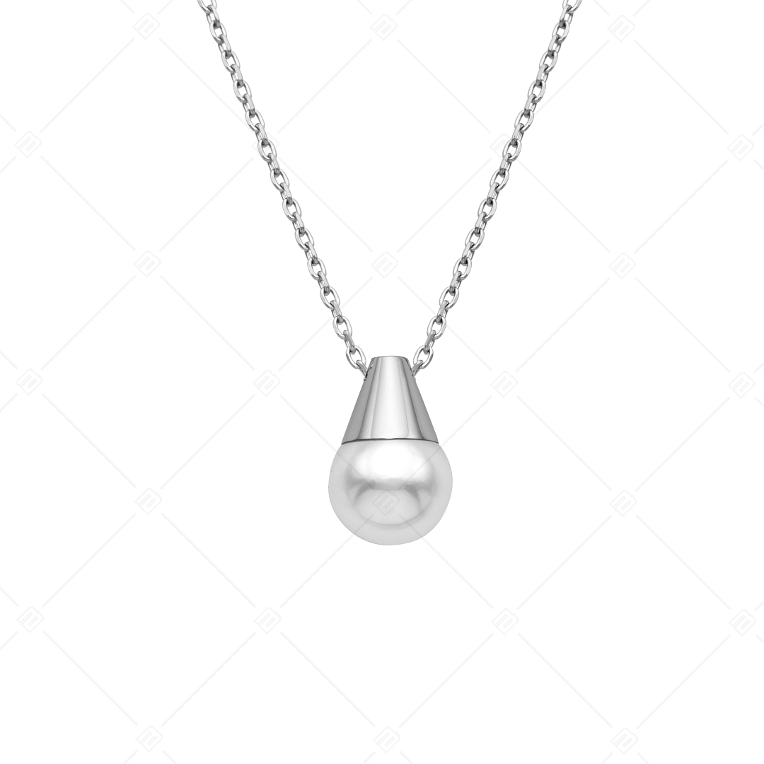 BALCANO - Ariel / Stainless Steel Pearl Pendant Necklace, High Polished (341473BC97)