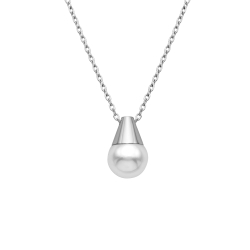 BALCANO - Ariel / Stainless Steel Pearl Pendant Necklace, High Polished