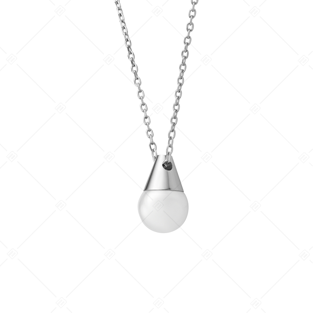 BALCANO - Ariel / Stainless Steel Pearl Pendant Necklace, High Polished (341473BC97)