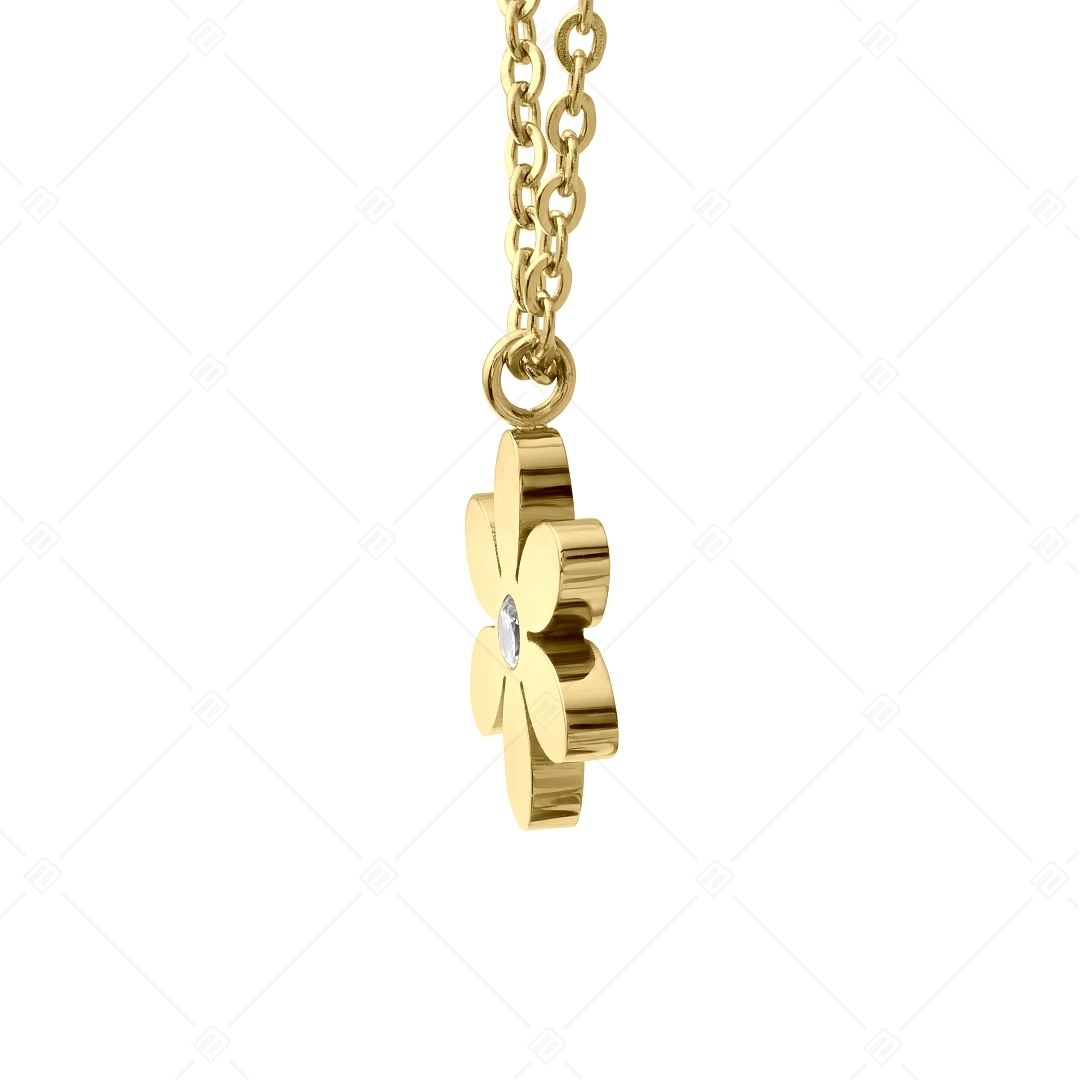 BALCANO - Dahlia / Stainless Steel Cable Chain With Flower Pendant, 18K Gold Plated (341475BC88)