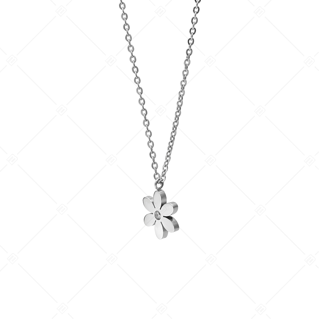 BALCANO - Dahlia / Stainless Steel Cable Chain With Flower Pendant, High Polished (341475BC97)