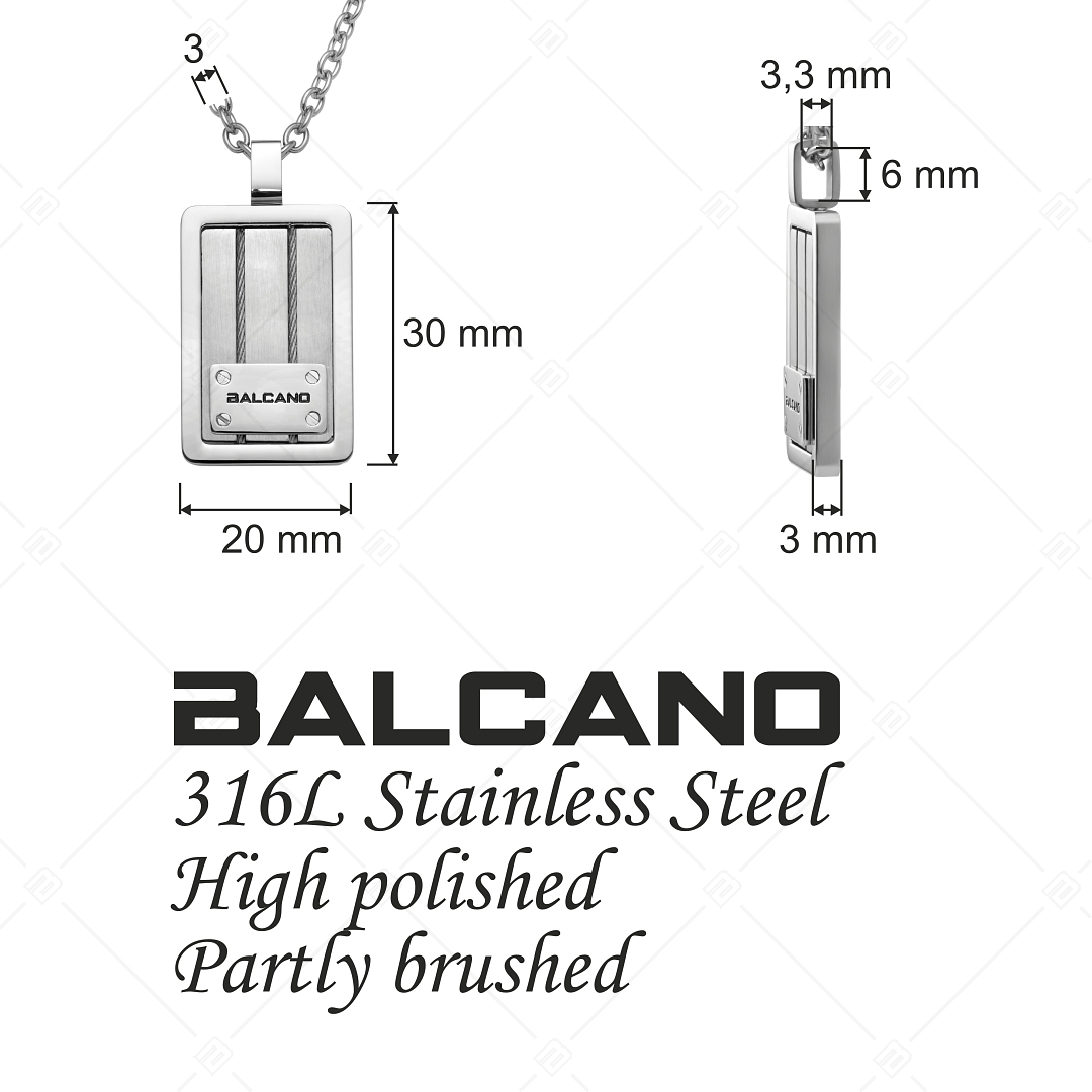 BALCANO - Filo / Collier d'ancre en acier inoxydable avec pendentif en fil d'acier unique (342001BL99)
