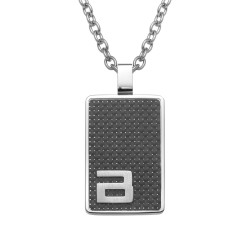 BALCANO - Carbon / Stainless Steel Cable Chain With Carbon Fibre Inlaid Pendant