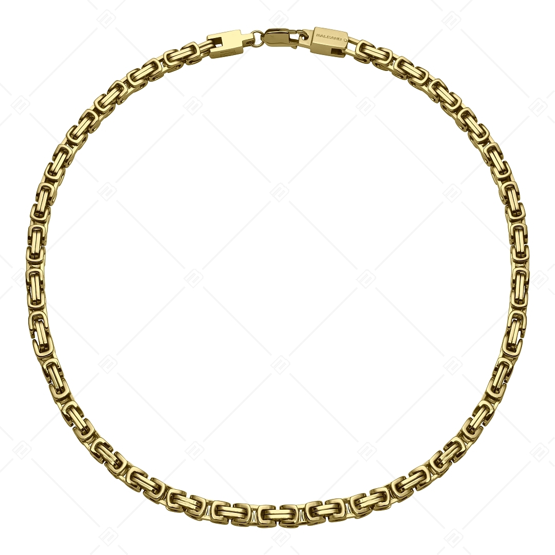 BALCANO - Square King / Edelstahl Quadrat Königskette mit 18K Gold Beschichtung - 7 mm (342010BL88)