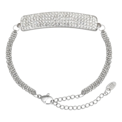 Crystal Dream - Tesoro / Bracelet en chaîne à trois rangs avec une tête de cristal incurvée