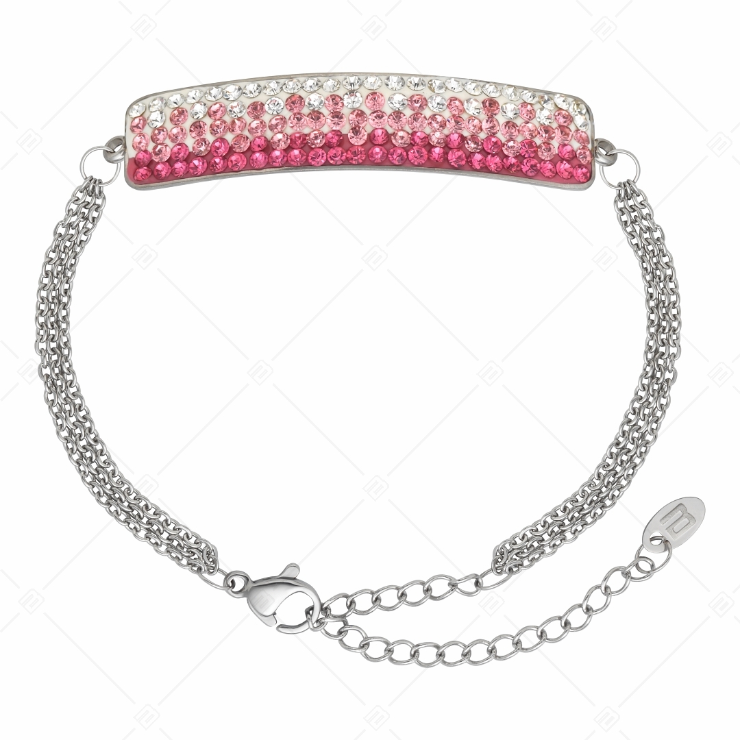 BALCANO - Tesoro / Stainless Steel Three Row Cable Chain Bracelet With Crystal Headpiece (441007BC92)