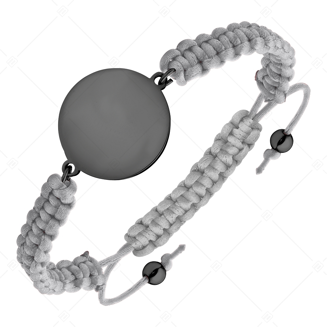 BALCANO -Freundschaft Armband / Armband mit rundem Edelstahl gravierbarem Kopf und schwarzer PVD-Beschichtung (441050HM11)