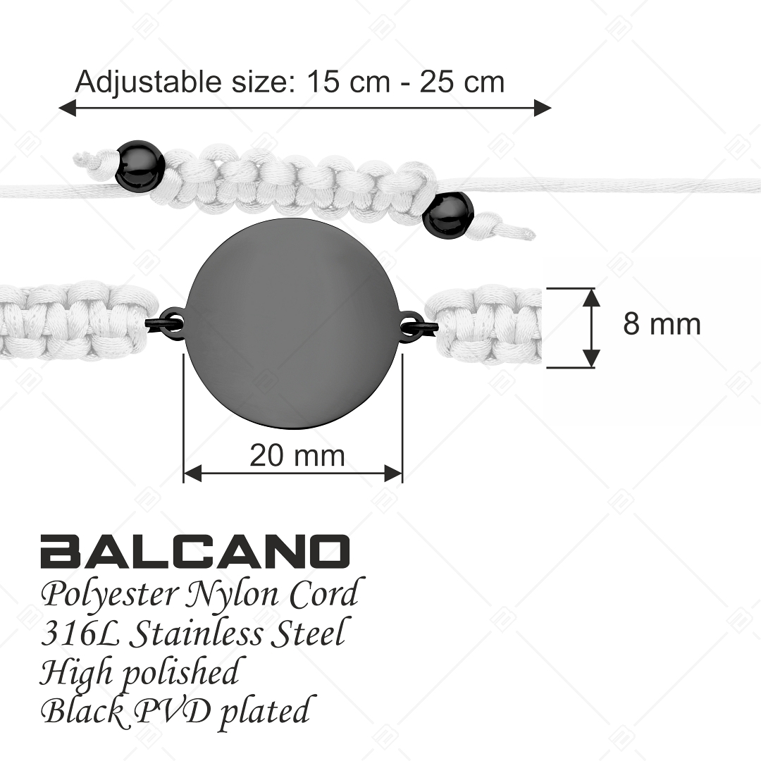 BALCANO - Friendship / Bracelet with round stainless steel engravable head, black PVD plated (441050HM11)