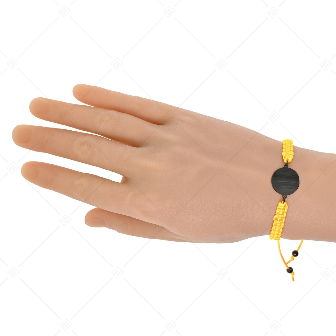 BALCANO -Freundschaft Armband / Armband mit rundem Edelstahl gravierbarem Kopf und schwarzer PVD-Beschichtung (441050HM11)
