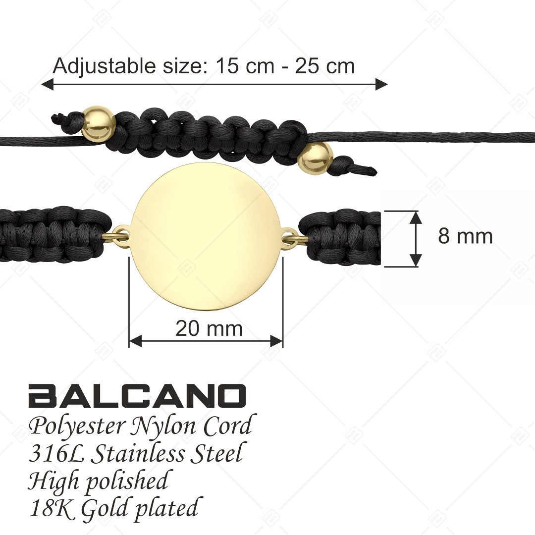 BALCANO - Bracelet d'amitié / Tête ronde, gravable,en acier inoxydable plaqué or 18K (441050HM88)