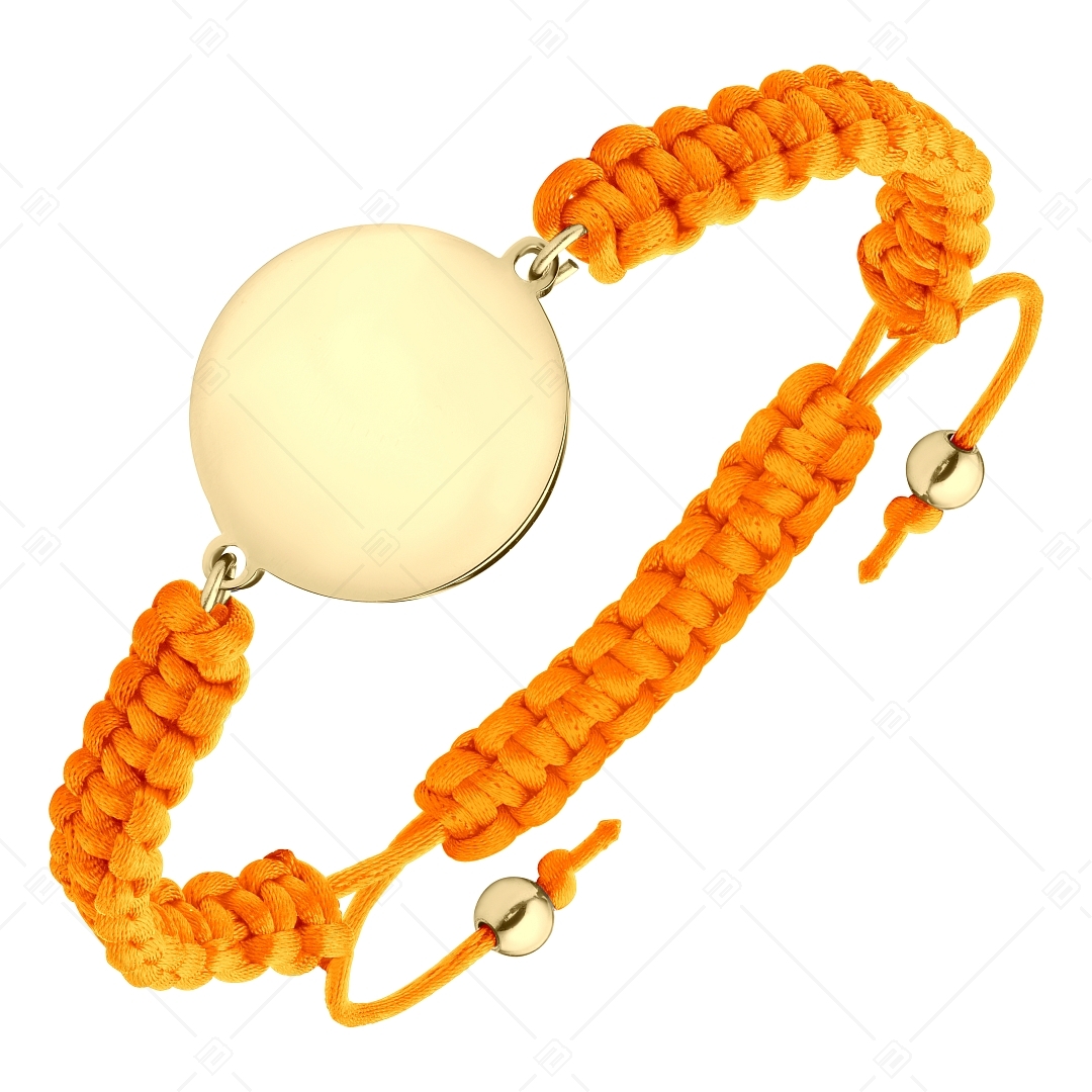 BALCANO - Friendship / Freundschafts Armband mit rundem Edelstahl gravierbarem Kopf, 18K vergoldet (441050HM88)