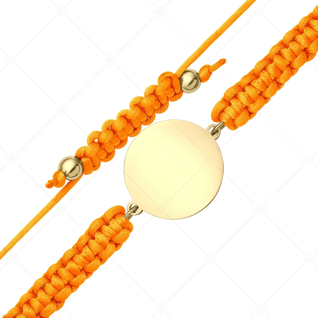 BALCANO - Friendship / Bracelet With Round Stainless Steel Engravable Head, 18K Gold Plated (441050HM88)