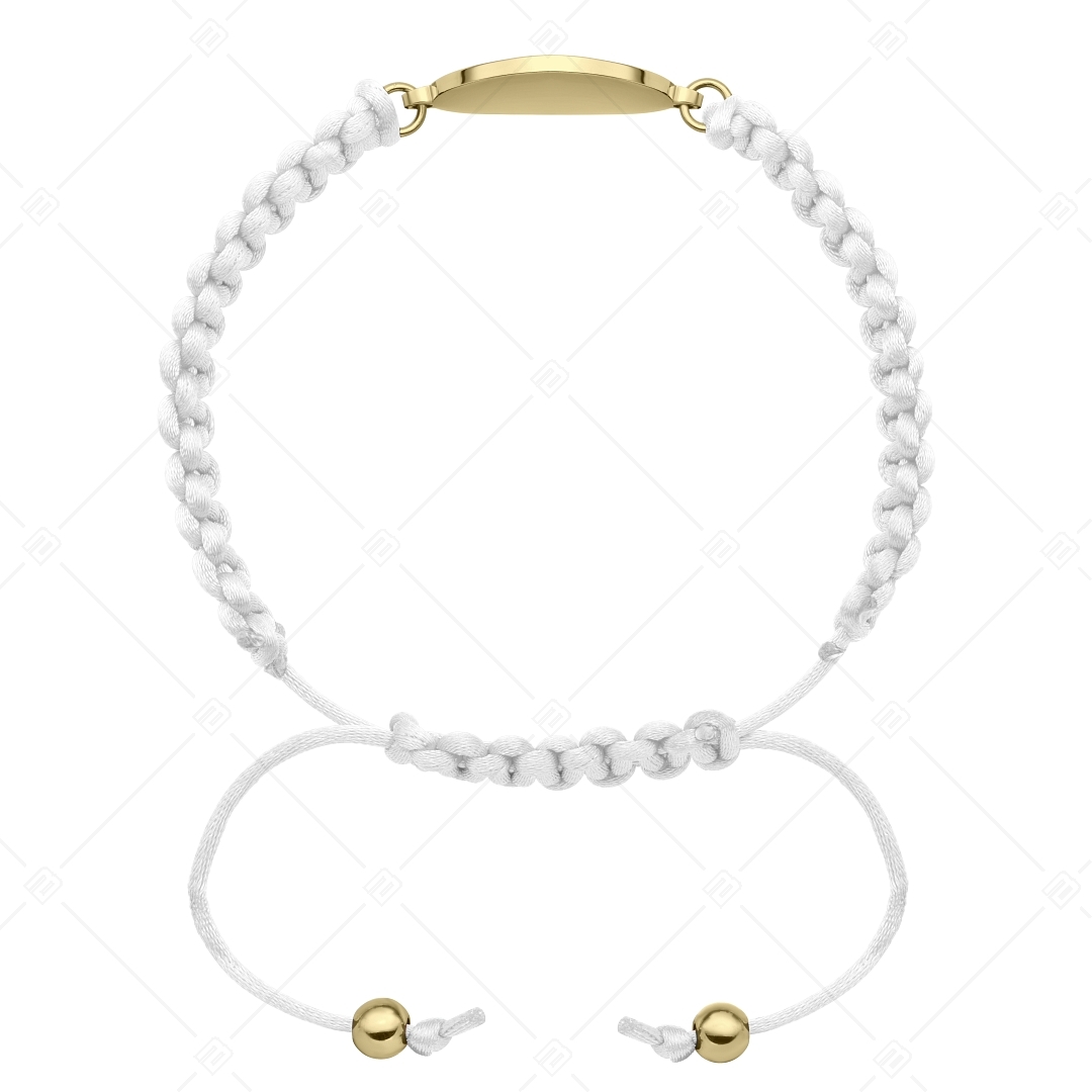 BALCANO - Friendship bracelet / Bracelet with Round stainless steel engravable head, 18K gold plated (441050HM88)