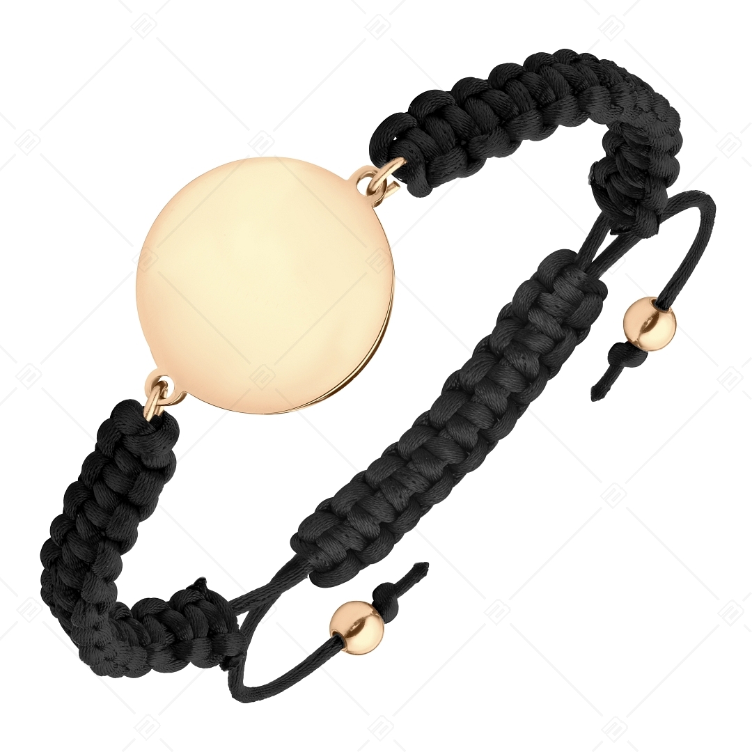 BALCANO - Friendship / Bracelet with Round Stainless Steel Engravable Head, 18K Rose Gold Plated (441050HM96)