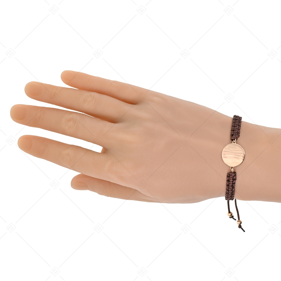 BALCANO -  Freundschaft Armband / Armband mit rundem Edelstahl gravierbarem Kopf, 18K rosévergoldet (441050HM96)