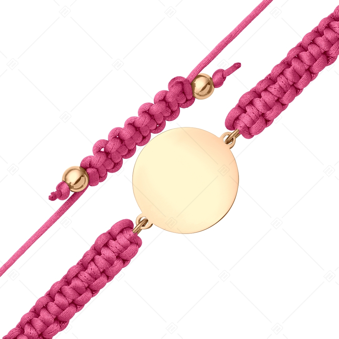BALCANO - Friendship / Freundschafts Armband mit rundem Edelstahl gravierbarem Kopf, 18K rosévergoldet (441050HM96)