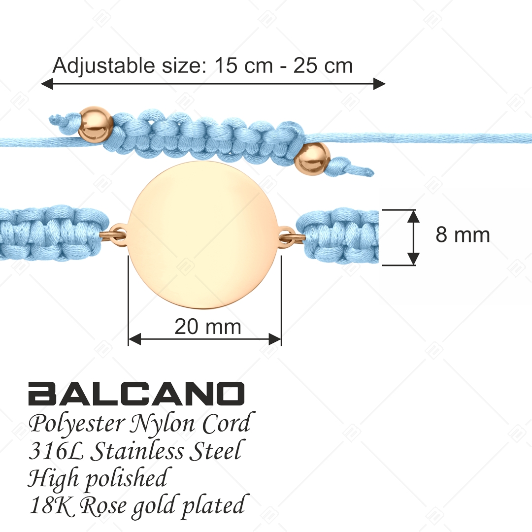 BALCANO -  Friendship / Bracelet d'amitié  tête ronde, gravable,en acier inoxydable plaqué or rose 18K (441050HM96)