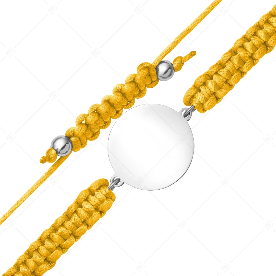 BALCANO - Friendship bracelet / Bracelet with Round stainless steel engravable head, high polished (441050HM97)