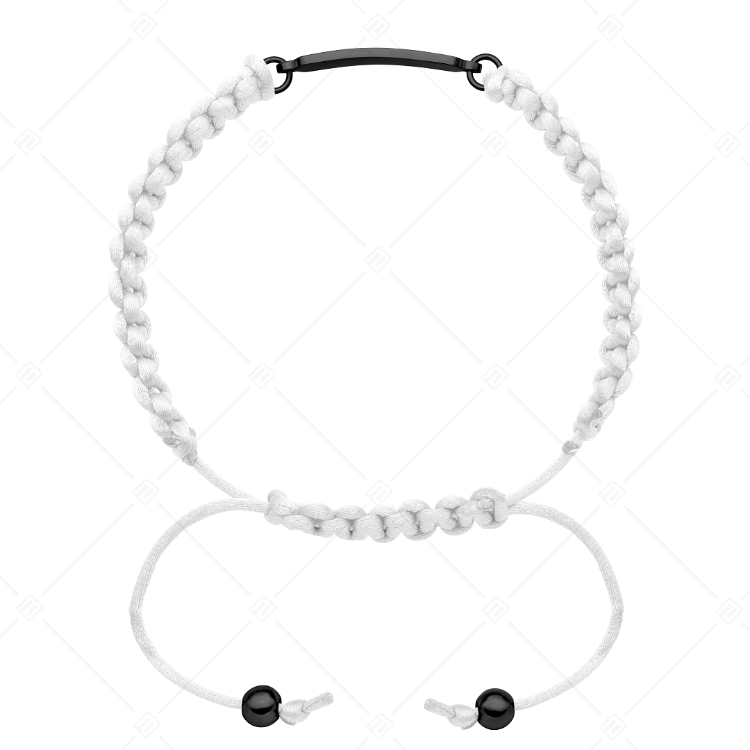 BALCANO - Friendship / Bracelet d'amitié rectangulaire avec tête gravable, en acier inoxydable plaqué PVD noir (441051HM11)