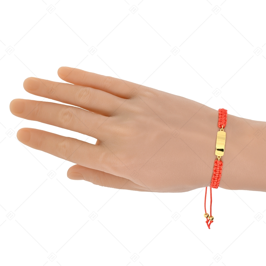 BALCANO - Friendship bracelet / Rectangular-shaped, with engravable head with 18K gold plated (441051HM88)