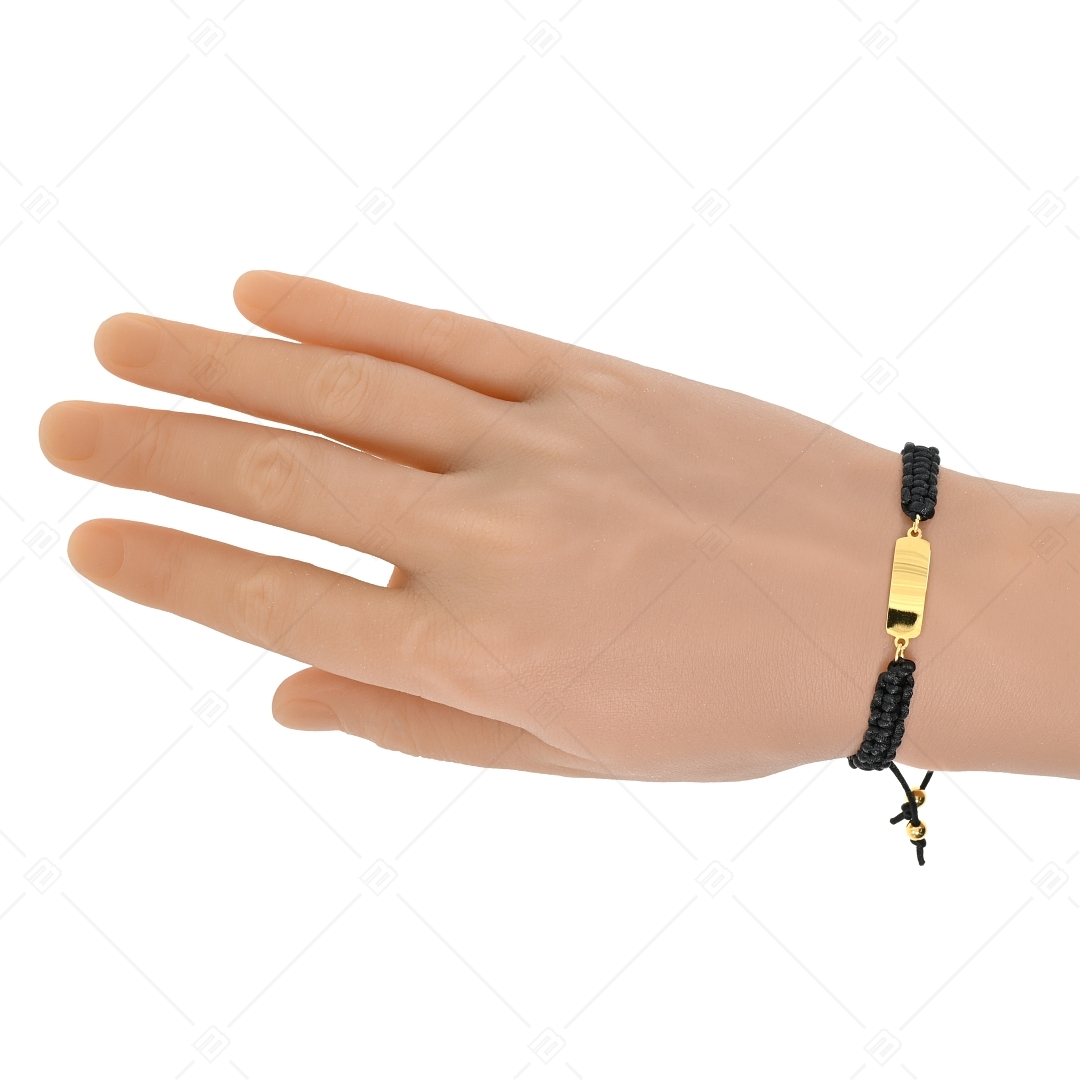BALCANO - Bracelet d'amitié / Rectangulaire avec tête gravable, en acier inoxydable plaqué or 18K (441051HM88)