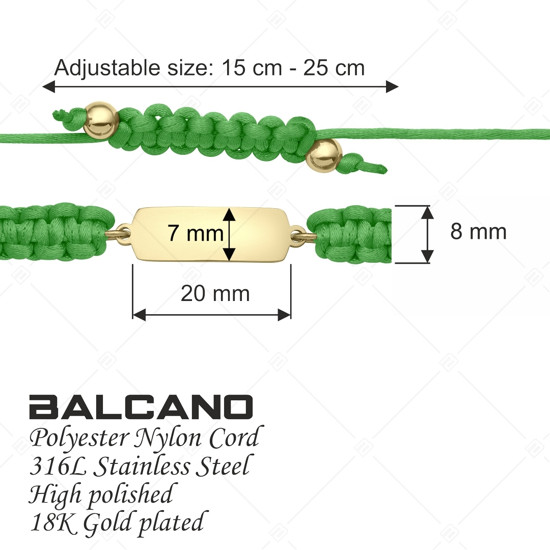 BALCANO - Bracelet d'amitié / Rectangulaire avec tête gravable, en acier inoxydable plaqué or 18K (441051HM88)