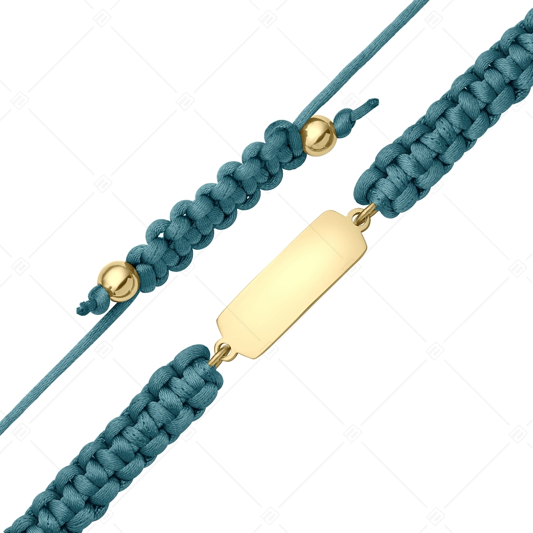 BALCANO - Friendship / Bracelet with Rectangular-Shaped Stainless Steel Engravable Head, 18K Gold Plated (441051HM88)