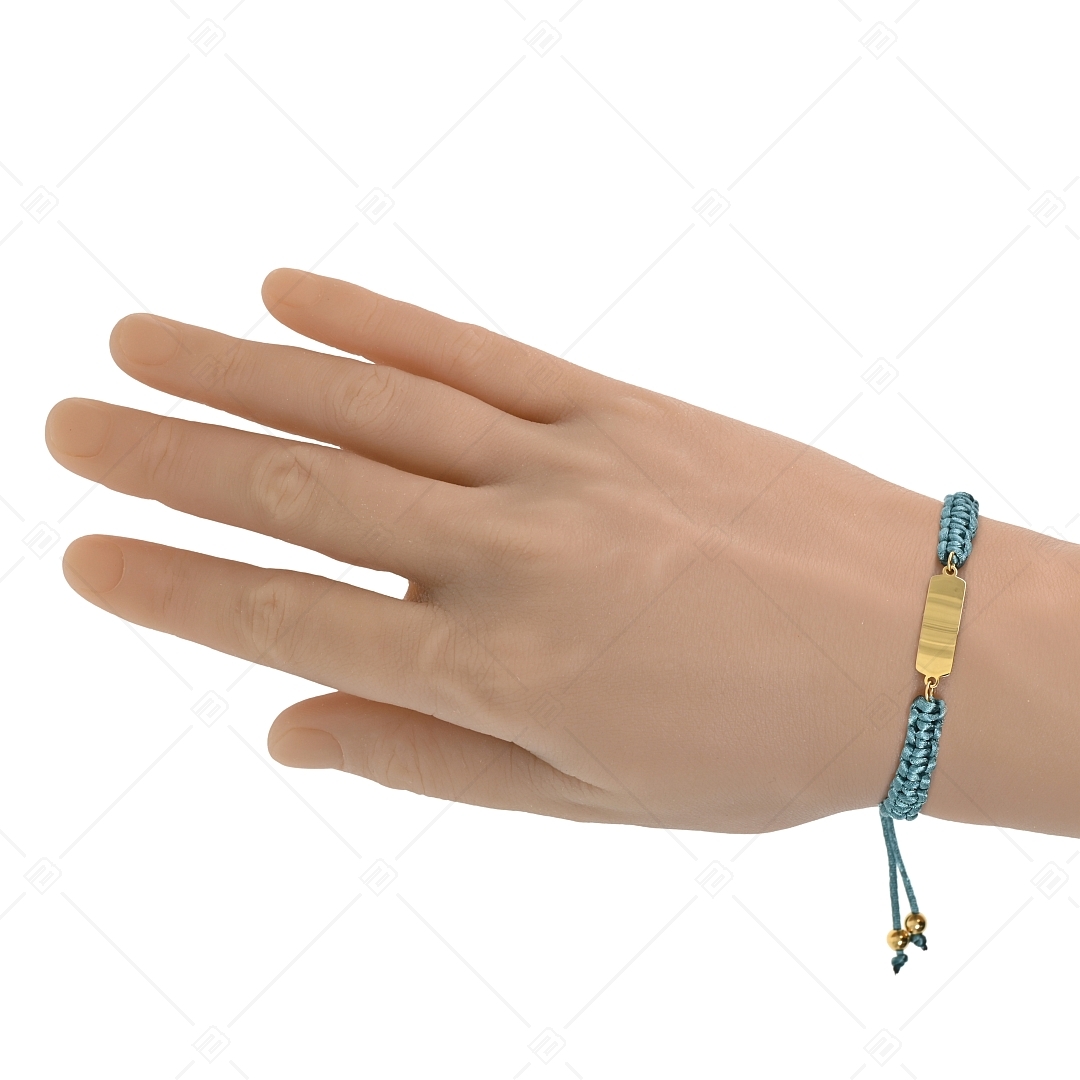 BALCANO - Friendship / Freundschafts Armband mit Rechteckigem Edelstahl gravierbarem Kopf, 18K vergoldet (441051HM88)