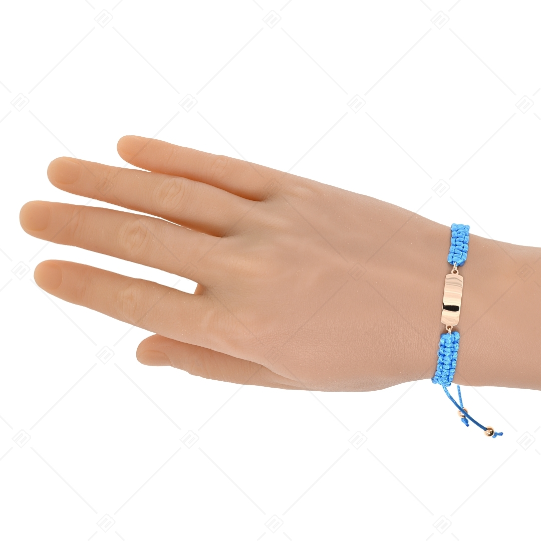 BALCANO - Bracelet d'amitié / Rectangulaire avec tête gravable, en acier inoxydable plaqué or rose 18K (441051HM96)