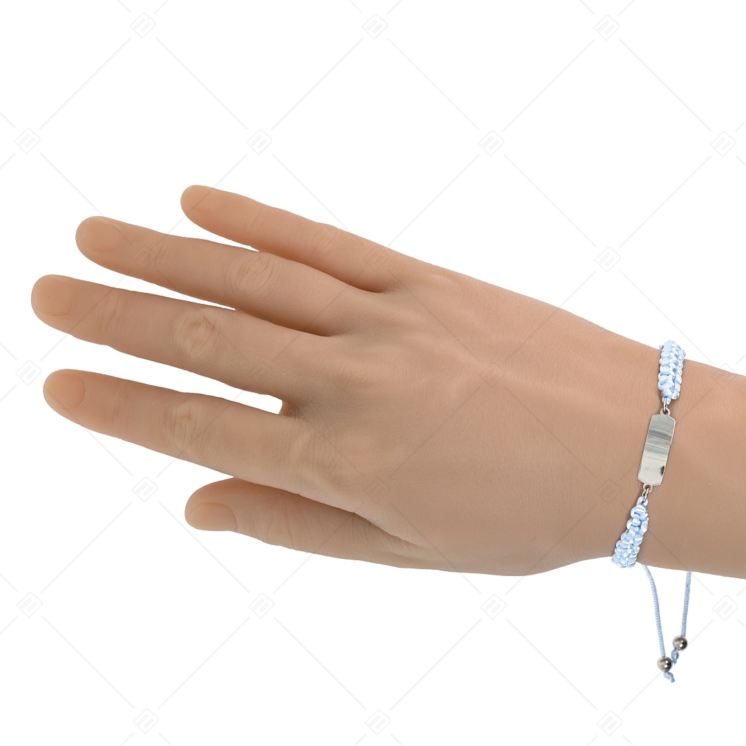 BALCANO - Friendship / Bracelet d'amitié rectangulaire avec tête gravable, en acier inoxydable avec hautement polie (441051HM97)