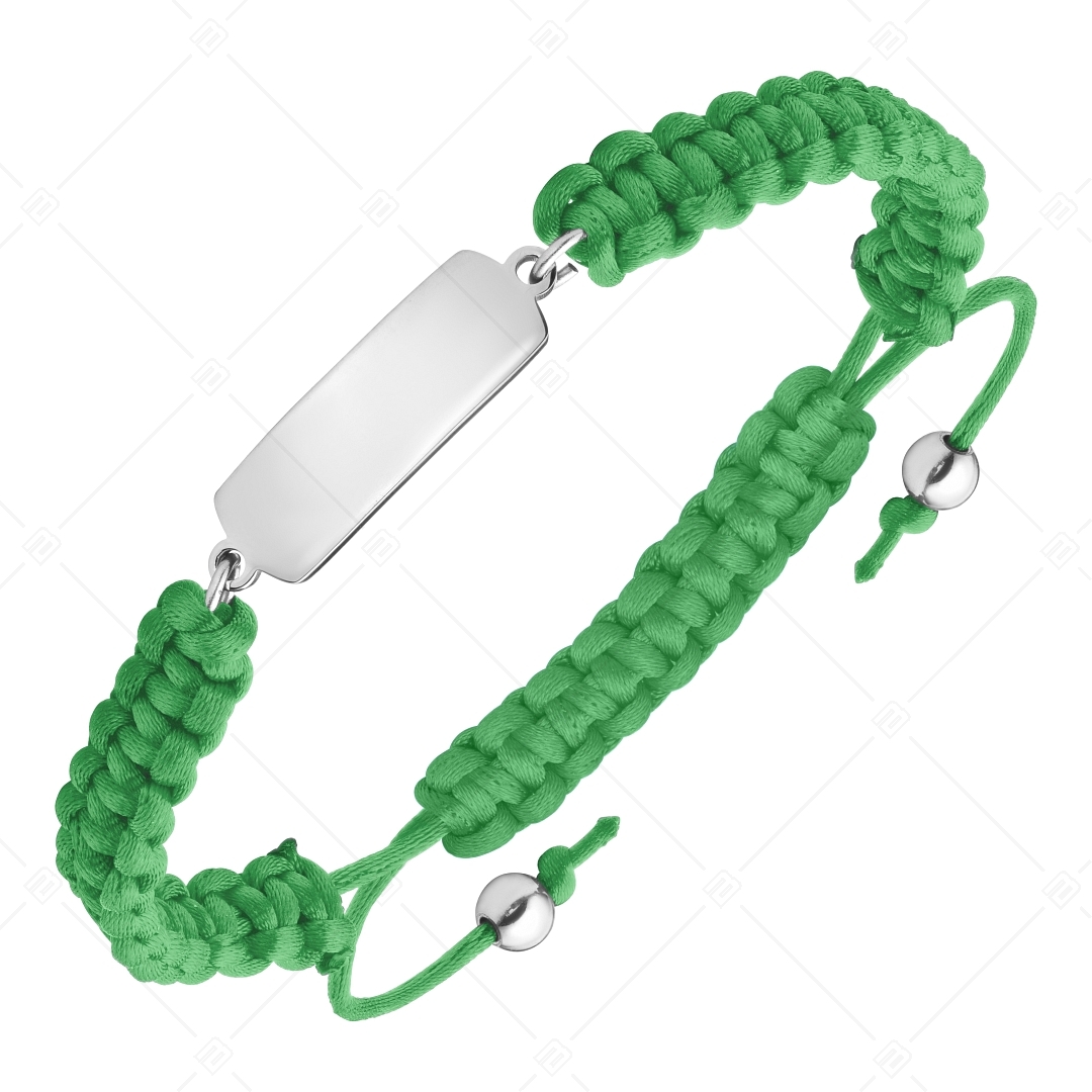 BALCANO - Friendship bracelet / Bracelet with Rectangular-shaped stainless steel engravable head, high polished (441051HM97)