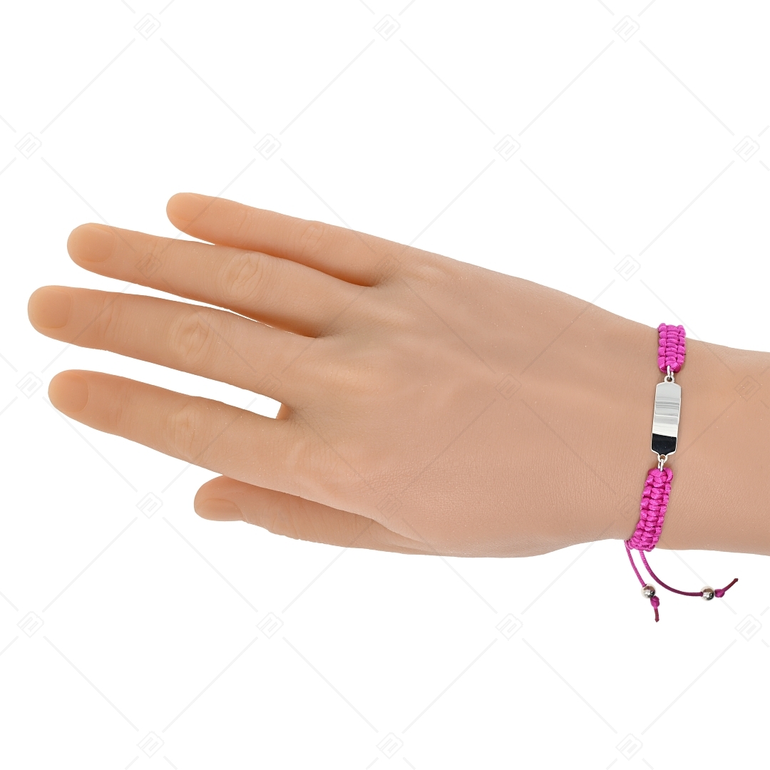 BALCANO - Friendship / Bracelet With Rectangular-Shaped Stainless Steel Engravable Head, High Polished (441051HM97)