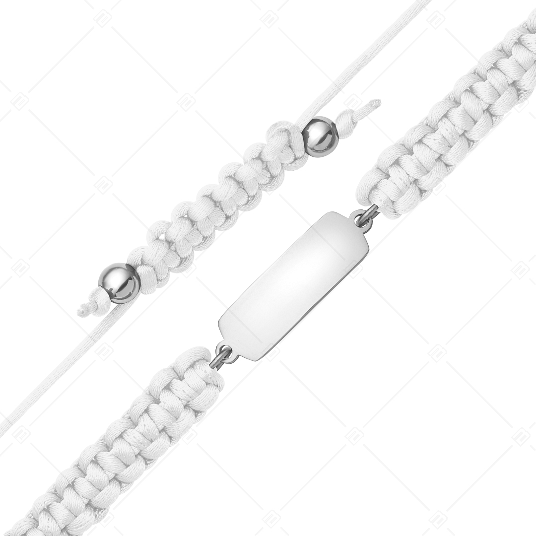 BALCANO - Friendship bracelet / Bracelet with Rectangular-shaped stainless steel engravable head, high polished (441051HM97)