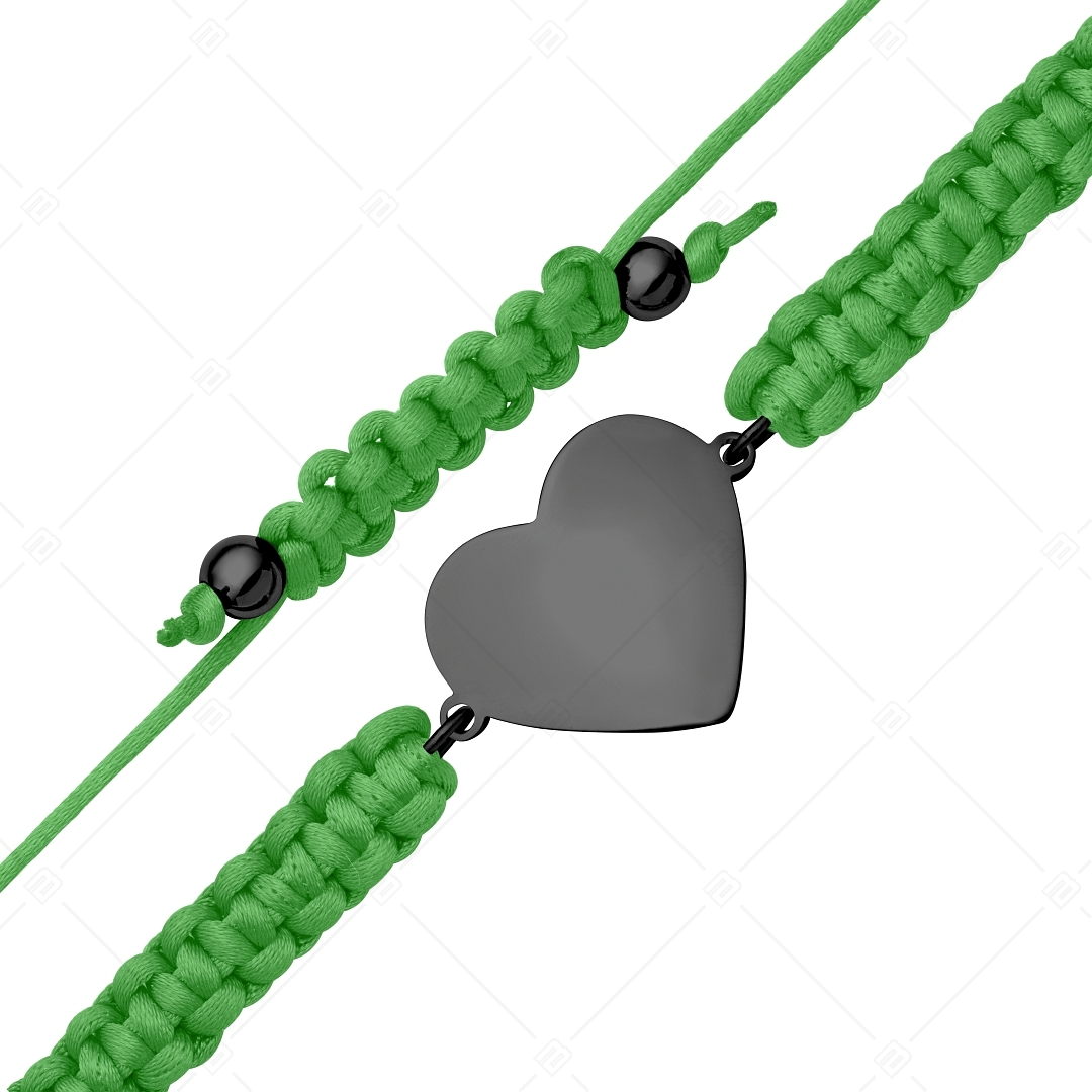 BALCANO -  Friendship / Bracelet de l'amitié téte gravable en acier inoxydable en forme de coeur avec revêtement PVD noi (441052HM11)