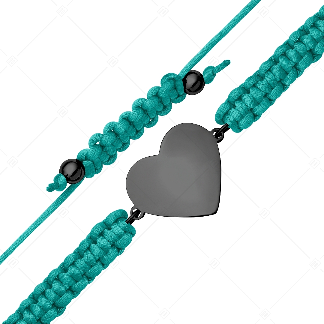 BALCANO -  Friendship / Bracelet de l'amitié téte gravable en acier inoxydable en forme de coeur avec plaqué PVD noir (441052HM11)