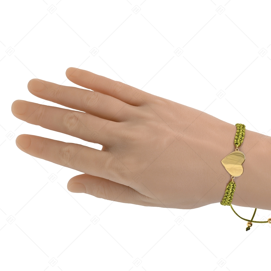 BALCANO - Friendship / Freundschafts Armband in Herzform Gravierbarer Edelstahl Kopf, 18K vergoldet (441052HM88)
