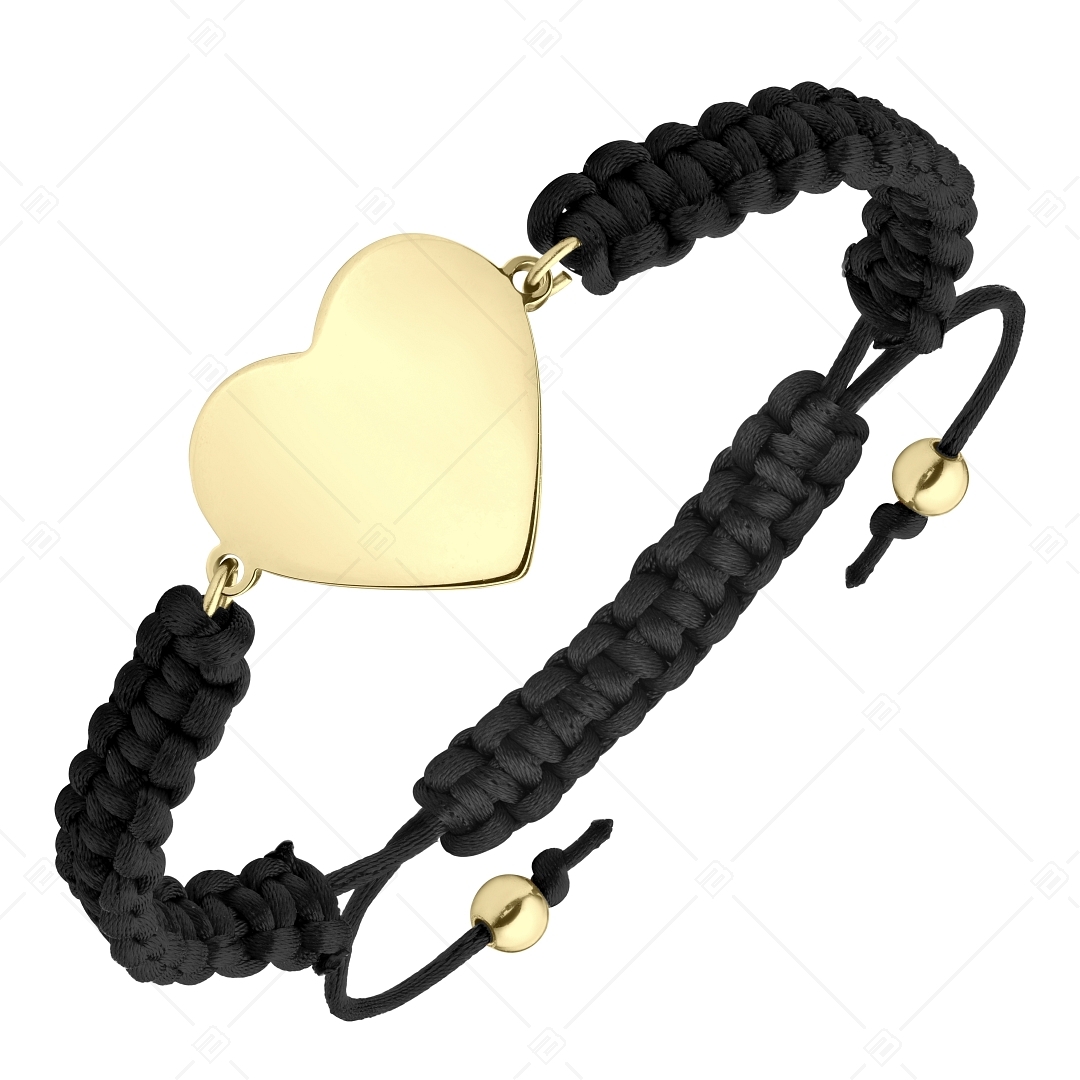 BALCANO - Friendship / Bracelet de l'amitié tête gravable en acier inoxydable en forme de coeur plaqué or 18K (441052HM88)