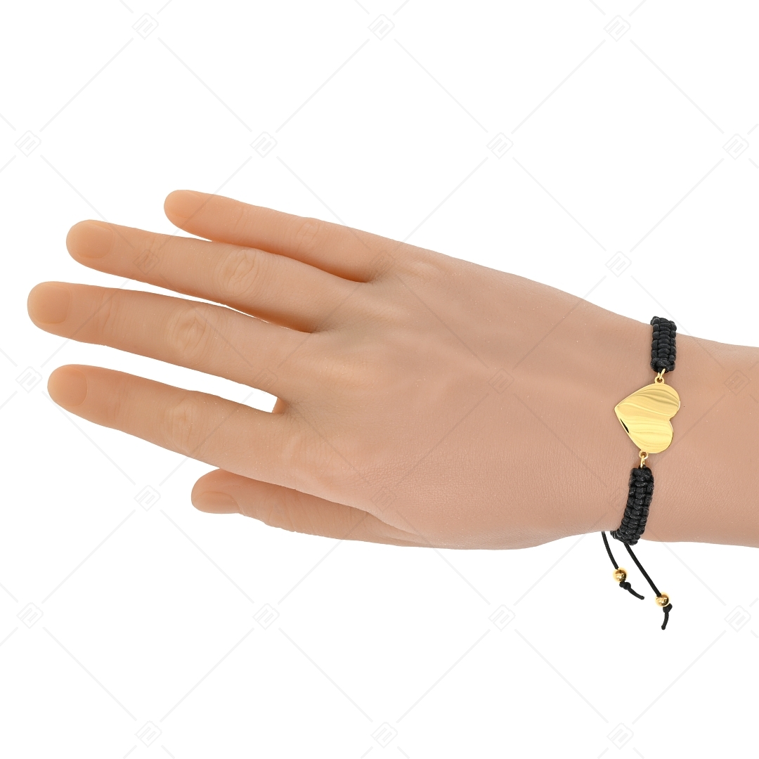BALCANO - Friendship / Freundschafts Armband in Herzform Gravierbarer Edelstahl Kopf, 18K vergoldet (441052HM88)