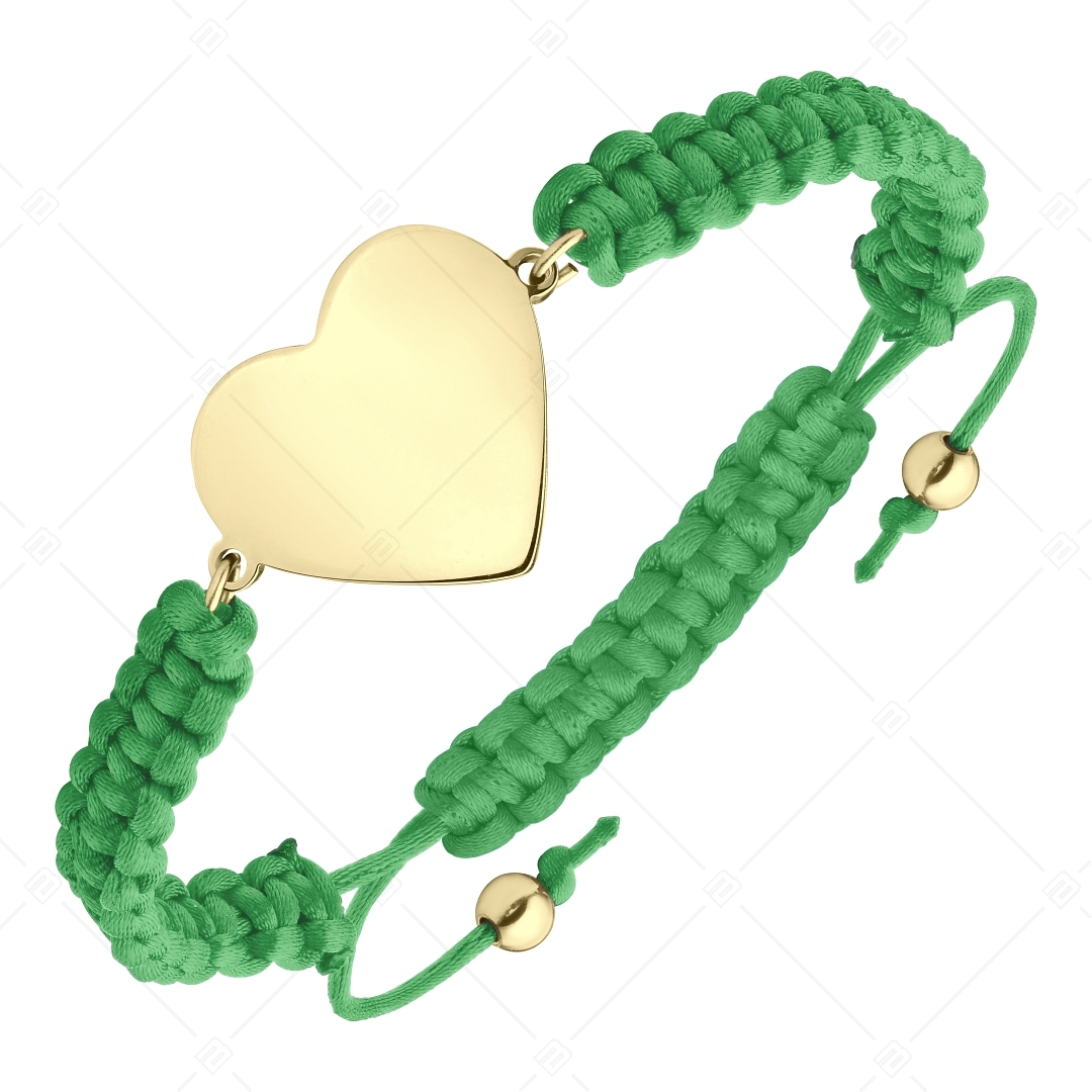 BALCANO - Friendship / Bracelet de l'amitié tête gravable en acier inoxydable en forme de coeur plaqué or 18K (441052HM88)