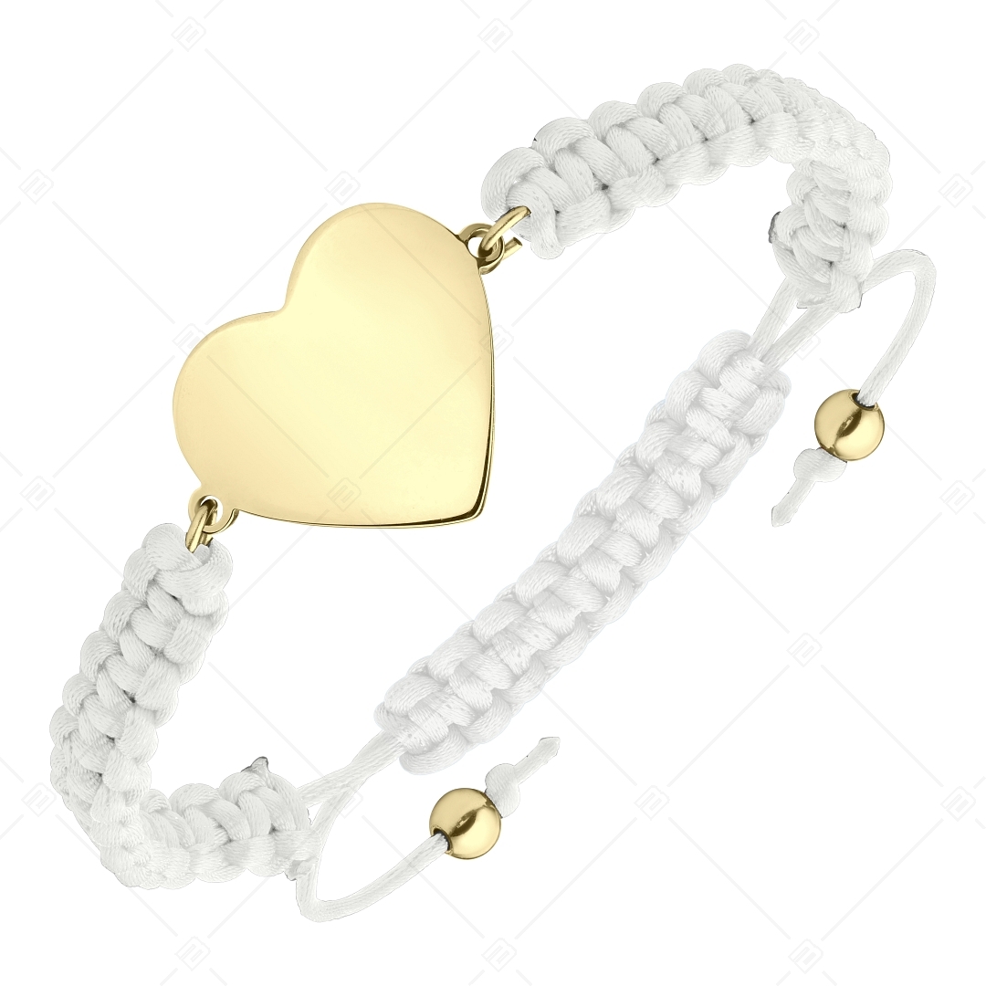 BALCANO - Friendship / Bracelet with Heart-Shaped Stainless Steel Engravable Head, 18K Gold Plated (441052HM88)