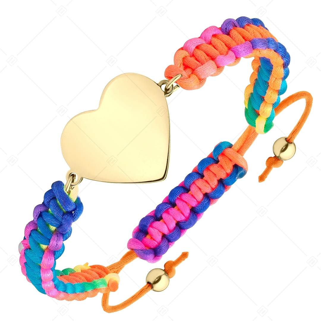 BALCANO - Friendship / Bracelet With Heart-Shaped Stainless Steel Engravable Head, 18K Gold Plated (441052HM88)