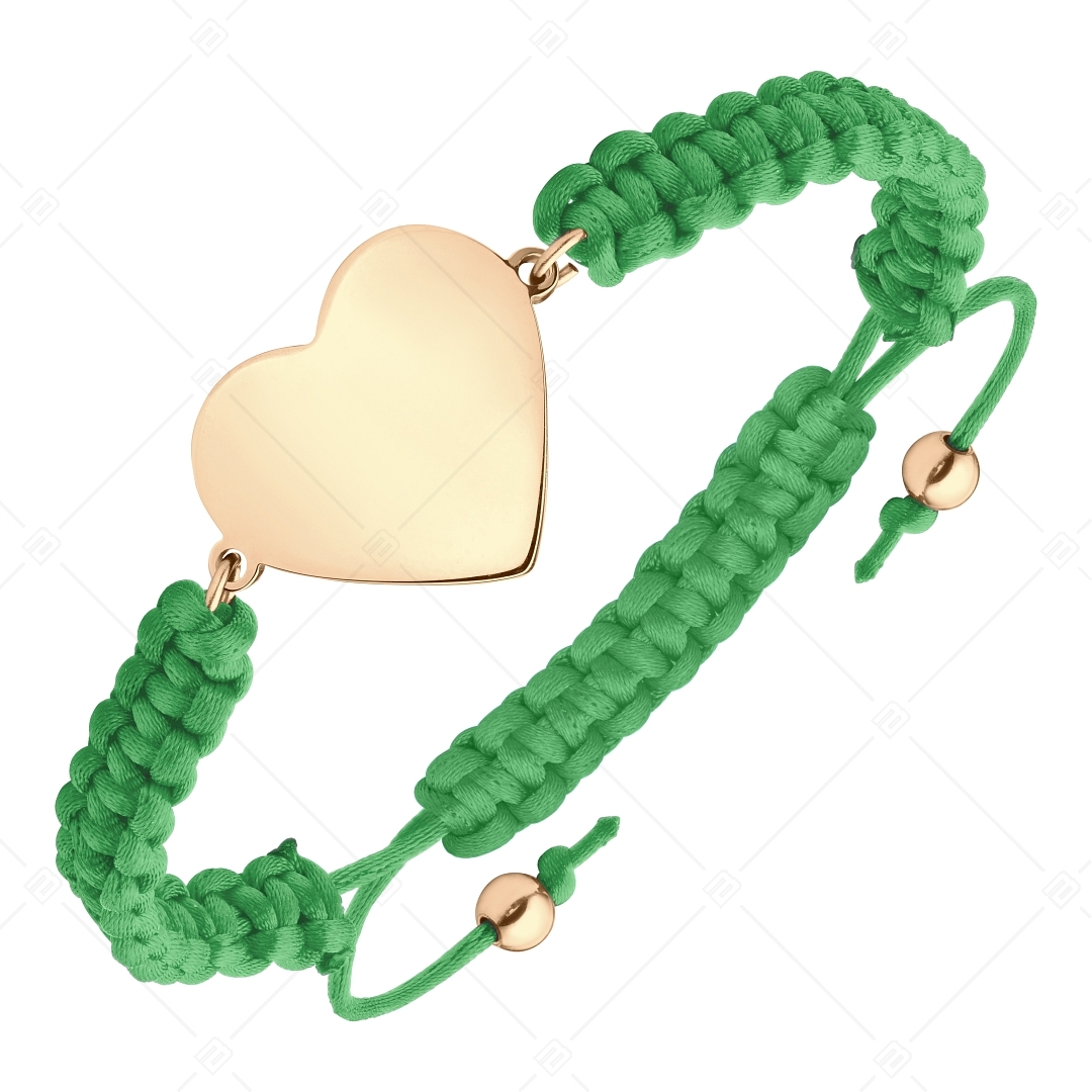BALCANO -  Friendship / Freundschafts Armband in Herzform Gravierbarer Edelstahl Kopf, 18K rosévergoldet (441052HM96)